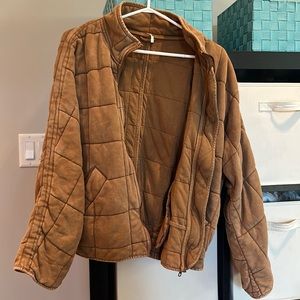 x We The Free Dolman Quilted Knit Jacket in Toasted Coconut